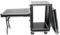 Elite Core SC16U-20SL ATA 20" Shock Mount 16-Unit Amplifier RACK with Standing Lid Table