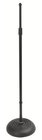 34-60" Round Base Quarter Turn Microphone Stand, Black