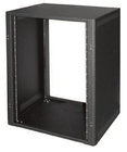 Desktop 12 Unit Rack with Front and Rear Rails, 18" Deep, Black