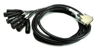 25' Snake Cable with 8 XLRM to DB25-M