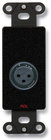 3 Pin Solder Type Female XLR Jack on Black Decora Wall Plate