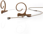 d:fine Omnidirectional Dual Ear Headset Microphone in Brown with Short Boom and MicroDot Connector