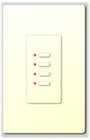 Ultra Series Digital 5-Wire 4 Button Station in White with Red LED Indicators