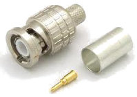 50 Ohm BNC Connector, Straight Crimp Plug, 35D