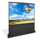 100" Floor Standing Portable Easy Roll-Up Pull-Out Projection Screen in Matte White