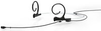d:fine Dual Ear Omnidirectional Headset Microphone with Hardwired 3.5mm Locking Connector and 110mm Long Boom Arm, Black