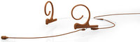 d:fine Dual Ear Omnidirectional Headset Microphone with MicroDot Termination and 110mm Long Boom Arm, Brown