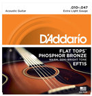 D`Addario EFT15 Extra Light 10-47 Flat Tops Acoustic Strings