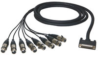 6.5 ft 25-Pin D-Sub to 8 Female XLR Breakout Cable