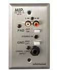Single Gang Stainless Steel Wallplate with 1/4" TS and Stereo RCA Inputs