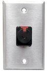 Black Anodized Single-Gang Wall Plate with Neutrik 1/4" Female Connector