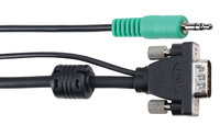 6 ft EDID Compliant Micro Molded VGA Cable with Stereo Audio Assembly