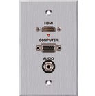 Single-Gang Wallplate with HDMI Pigtail, VGA and 1/8" TRS Female Pass Through