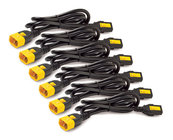 Power Cord Kit with 6 Locking IEC C13 to C14 Cables, 4 ft Length