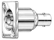 Rectangular Double Ended BNC Flush Mount Connector