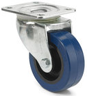 4" Soft Rubber Blue Swivel Caster without Brake