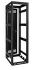 Gangable 44 Unit Rack, 27" Deep, 2 Pairs of Rails, Rear Door, Black