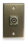 Single Gang Black Aluminum Wall Plate with (1) NL4 Connector