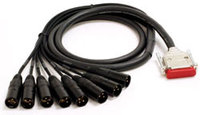 10ft 8-Channel DB25 to XLR-M Snake