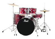 5-Piece Drum Set in Wine Red with Cymbals and Hardware