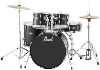 5-Piece Roadshow Series Drum Set in Jet Black with Cymbals and Hardware