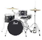 4-Piece Drum Set in Jet Black with Cymbals and Hardware