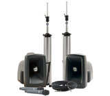 MegaVox Pro Portable PA Package with Companion Speaker, (2) UHF Wireless Receivers, Bodypack Transmitter, Headset Microphone and Choice of 2nd Transmitter/Mic