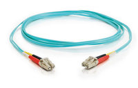 1m LC-LC 10Gb 50/125 OM3 Duplex Multimode PVC Fiber Optic Cable in Aqua