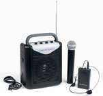 Portable PA System with Rechargeable Battery, Wireless Handheld Microphone and Headset Microphone and Bodypack Transmitter