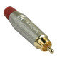 Gold-Plated RCA Plug with Satin Nickel Shell