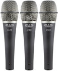 CAD Audio D38X3 CADLive D38 Supercardioid Instrument Mic Package, 3 Mics