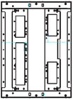 FSR WB-X3-GNG  Back Box with 3x 2-Gang and 1x 4-Gang Opening in 2 Rows with Knockouts