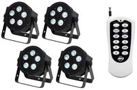 4x5P Hex 6-in-1 LED Par Fixture with 1x RFC Remote Control