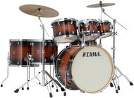 7 Piece Superstar Classic Maple Shell Pack in Mahogany Burst Lacquer Finish