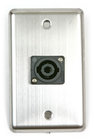 Single Gang Wallplate with 1 Speakon Connector, Stainless Steel
