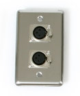 Elite Core D-2-XLR Single Gang Wallplate with 2 XLRF Connectors, Stainless Steel