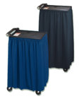 110" Black Vellite AV Cart Skirt