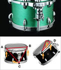 4 Piece STAR Drum Walnut Shell Pack in Antique White Finish
