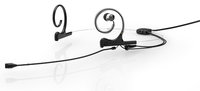 d:fine™ 66 In-Ear Broadcast Omnidirectional Headset Microphone in Black with Dual-Ear Mounts, Single In-Ear Monitor, and 110mm Boom