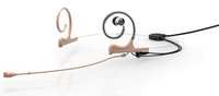 d:fine™ 66 In-Ear Broadcast Omnidirectional Headset Microphone in Beige with Dual-Ear Mounts, Single In-Ear Monitor, and 110mm Boom