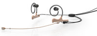 d:fine™ In-Ear Broadcast Omnidirectional Headset Microphone in Beige with Dual-Ear Mounts, Dual In-Ear Monitors, and 110mm Boom