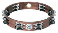 10" Wood Tambourine with Two Rows of Jingles and No Head