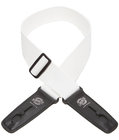 2" White Cotton Guitar Strap with Black Locking Ends