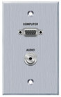 PanelCrafters PC-G1520-E-P-C  Single Gang VGA and 3.5MM TRS Panelcrafters Aluminum Faceplate