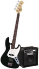 Affinity Series Black J Electric Bass with Fender Rumble 15 Bass Amplifier and Accessories