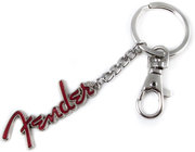 Metal Logo Keychain in Red