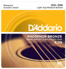 Phosphor Bronze Bluegrass Acoustic Guitar Strings, .012-.056