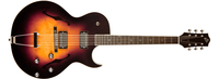 Single Cutaway Archtop Guitar with Dual Humbuckers in Sunburst Finish