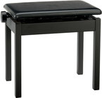 Height Adjustable Piano Bench in Black