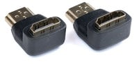 2x HDMI Male (Right Angle)  to HDMI Female Adapter